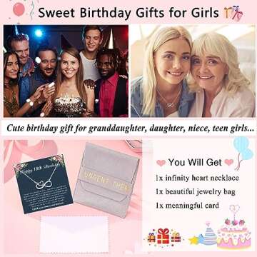 UNGENT THEM 18th Birthday Decorations Gifts for Girls, 18 Year Old Girl Birthday Necklace Gifts for Teen Girls