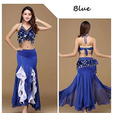 ORIDOOR Belly Dance Dress Crop Top and Chiffon Skirt Set