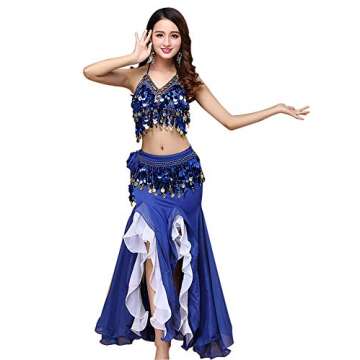 ORIDOOR Belly Dance Dress Crop Top and Chiffon Skirt Set