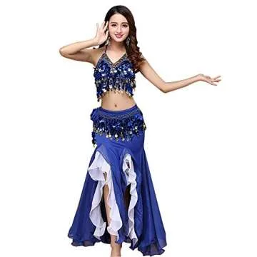 ORIDOOR Belly Dance Dress Crop Top and Chiffon Skirt Set