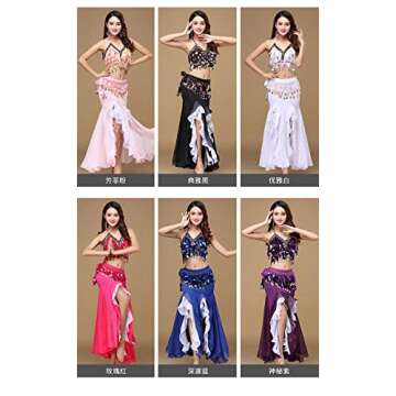 ORIDOOR Belly Dance Dress Crop Top and Chiffon Skirt Set