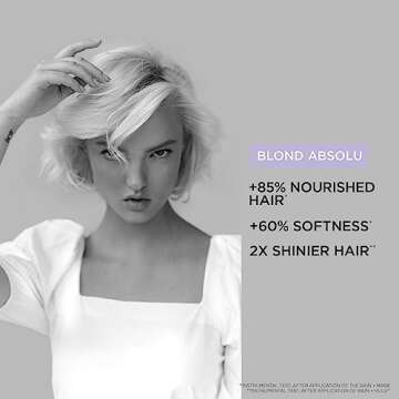 KÉRASTASE Blond Absolute Ultra-Violet Purple Hair Mask for Lightened, Highlighted and Grey Hair, Neutralizes Brassy and Yellow Undertones, Nourishes and Protects with Hyaluronic Acid, 6.8 Fl Oz