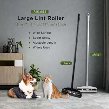 RIKMSS Large Pet Lint Roller for Easy Hair Removal