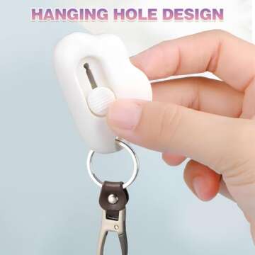 Mini Cloud Box Cutters Retractable Cute, 3 Pcs Small Utility Knives, Portable Letter Opener Slide Open with Keychain Hole, for Office School Stationery, Cutting Box Envelopes Papercutting (3)