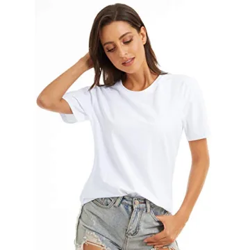 VIIOO Women's Loose Short Sleeve Crewneck T-Shirt - Versatile Casual Wear for Any Occasion