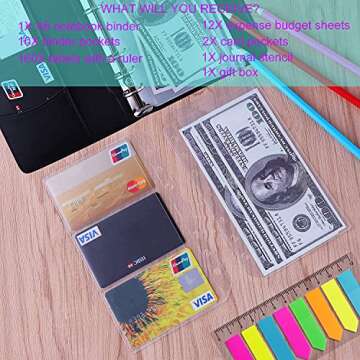 Cash Envelopes for Budgeting, Budget Binder, Money Envelopes for Cash - 28pcs Money Organizer and A6...