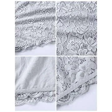 Boao Floral Lace Tube Top Bandeau - 3 Pack of Comfort