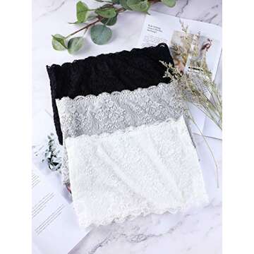 Boao Floral Lace Tube Top Bandeau - 3 Pack of Comfort