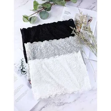 Boao Floral Lace Tube Top Bandeau - 3 Pack of Comfort