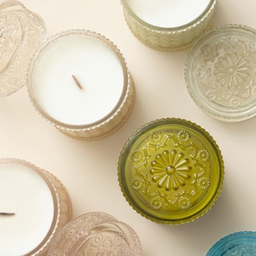 LA JOLIE MUSE Fir & Cedarwood Candle, Scented Candles for Home, Holiday Candle Gifts for Women&Men, Large Wood Wicked Scented Candle, Long Burning Time, Starlit Golden Fir, 19oz