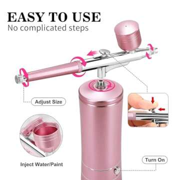 Airbrush-Kit Air Brush Kit With Air Compressor Nail Charms Wireless Air Brush for Barber, Nail Art, ...