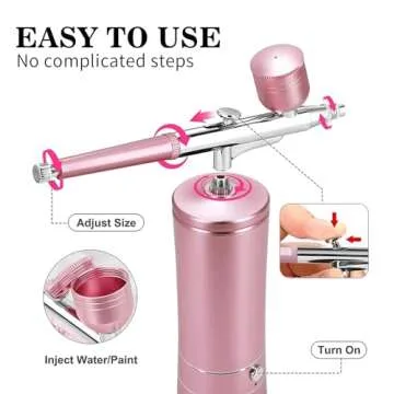 Airbrush-Kit Air Brush Kit With Air Compressor Nail Charms Wireless Air Brush for Barber, Nail Art, ...