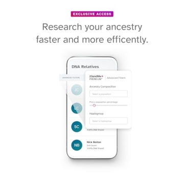 23andMe+ Premium Membership Bundle - DNA Kit with Personal Genetic Insights Including Health + Ancestry Service Plus 1-Year Access to Exclusive Reports (Before You Buy See Important Test Info Below)