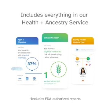 23andMe+ Premium Membership Bundle - DNA Kit with Personal Genetic Insights Including Health + Ancestry Service Plus 1-Year Access to Exclusive Reports (Before You Buy See Important Test Info Below)