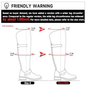 CentroPoint Women's Over The Knee Boot Fashion Wide Calf Flat Heel Boots Round Toe Back Zip Buckles Riding Booties