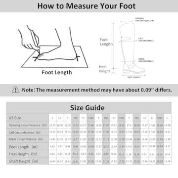 CentroPoint Women's Over The Knee Boot Fashion Wide Calf Flat Heel Boots Round Toe Back Zip Buckles Riding Booties