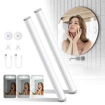Benature LED Mirror Lights Portable Rechargeable Vanity Light 3 Brightness Touch Control Makeup Ligh...