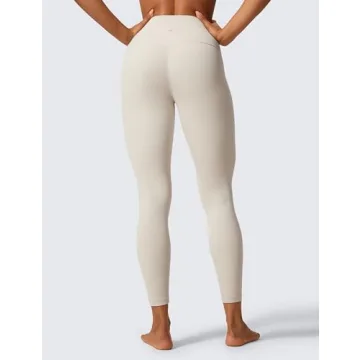 CRZ YOGA Womens Butterlift High Waisted Workout Leggings 25" - Pilates Gym Athletic Yoga Pants Buttery Soft Mojave Tan Large