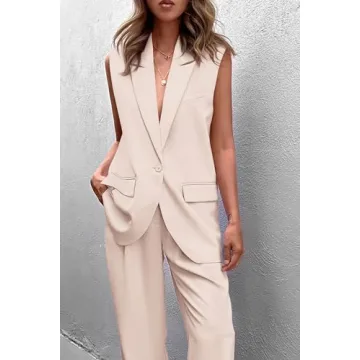 Stylish PRETTYGARDEN 2 Piece Blazer Suit Set for Women