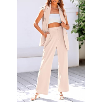 Stylish PRETTYGARDEN 2 Piece Blazer Suit Set for Women