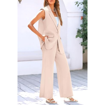 Stylish PRETTYGARDEN 2 Piece Blazer Suit Set for Women