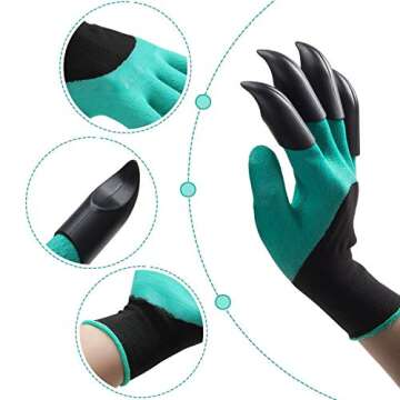 NNBB Garden Gloves with Fingertips Claws Quick– Great for Digging Weeding Seeding Poking -Safe for...