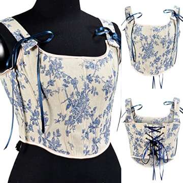 Women’s Sexy Bustier Corset Floral Print Push Up Crop Top - Vintage Party Clubwear