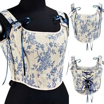 Women’s Sexy Bustier Corset Floral Print Push Up Crop Top - Vintage Party Clubwear