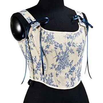 Women’s Sexy Bustier Corset Floral Push Up Crop Top