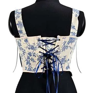 Women’s Sexy Bustier Corset Floral Push Up Crop Top
