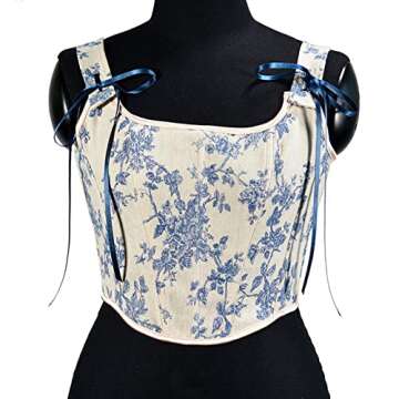 Women’s Sexy Bustier Corset Floral Push Up Crop Top