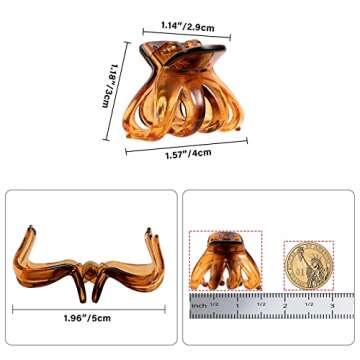YOHAMA 10 pcs Hair Clips Medium Small 1.57 Inch Octopus Claw Clips 4cm Medium Jaw Clips Durable Stro...