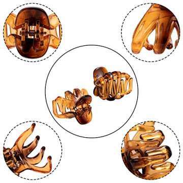 YOHAMA 10 pcs Hair Clips Medium Small 1.57 Inch Octopus Claw Clips 4cm Medium Jaw Clips Durable Strong Grip for Women Girls Thick Hair.