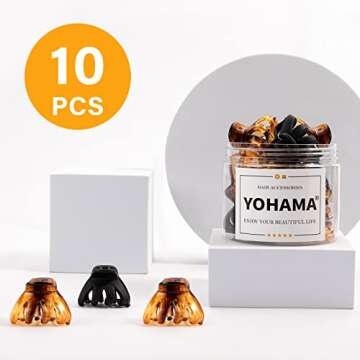 YOHAMA 10 pcs Hair Clips Medium Small 1.57 Inch Octopus Claw Clips 4cm Medium Jaw Clips Durable Strong Grip for Women Girls Thick Hair.