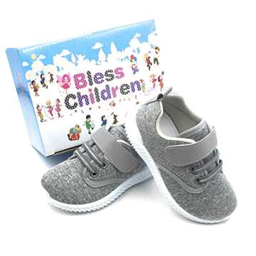 Bless Children Baby Toddlers Boy's Girl's Breathable Fashion Sneakers Walking Running Shoes,Grey1901.Size 4