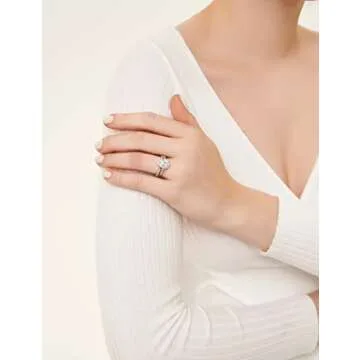 EAMTI 1.25CT 925 Gold Sterling Silver Bridal Ring Sets Teardrop CZ Engagement Vintage Pear Promise Rings Marquise Wedding Bands for Women Size 4