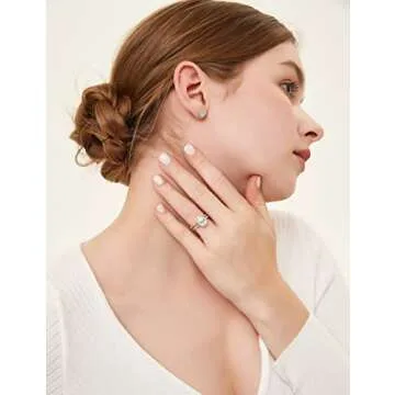 EAMTI 1.25CT 925 Gold Sterling Silver Bridal Ring Sets Teardrop CZ Engagement Vintage Pear Promise Rings Marquise Wedding Bands for Women Size 4