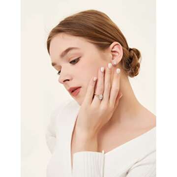 EAMTI 1.25CT 925 Gold Sterling Silver Bridal Ring Sets Teardrop CZ Engagement Vintage Pear Promise Rings Marquise Wedding Bands for Women Size 4