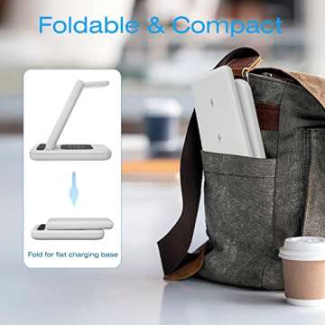 TYCRALI Wireless Charger - 3 in 1 Wireless Charging Station, Foldable Stand Designed for iPhone 14/13/12/11/Pro/X, AirPods 2/Pro, Apple Watch 2-7/SE, Ideal Gift for Him/Her