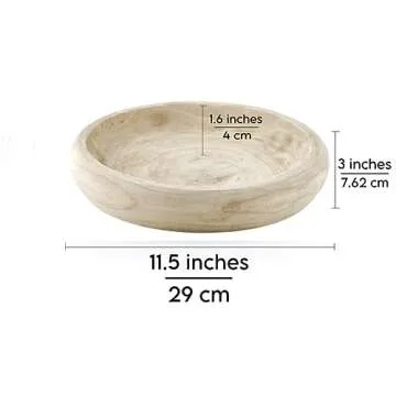 Modern Organic Wooden Large Decorative Bowl for Key, Fruit, Dough, Home Entryway Table Decor, Entry ...