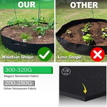 ZtohPyo 50 Gallon Plant Grow Bags, Large Fabric Raised Garden Bed with Handles, Durable Garden Beds Planters Aeration Gardening Container to Grow Vegetables for Outdoor Plants