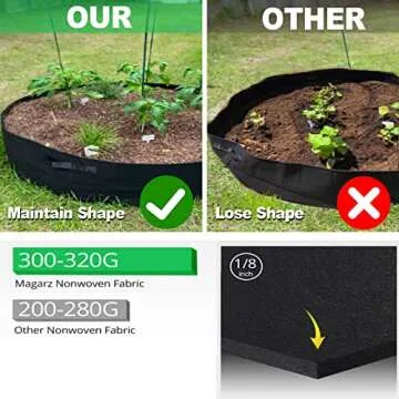 ZtohPyo 50 Gallon Plant Grow Bags, Large Fabric Raised Garden Bed with Handles, Durable Garden Beds Planters Aeration Gardening Container to Grow Vegetables for Outdoor Plants