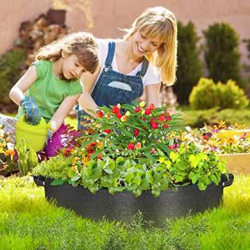 ZtohPyo 50 Gallon Plant Grow Bags, Large Fabric Raised Garden Bed with Handles, Durable Garden Beds Planters Aeration Gardening Container to Grow Vegetables for Outdoor Plants