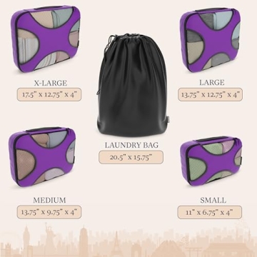 Shacke 5 Set Packing Cubes Lightweight Travel Organizers