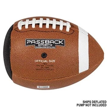 Passback Official Composite Football, Ages 14+, High School Training Football, (Ships Deflated)