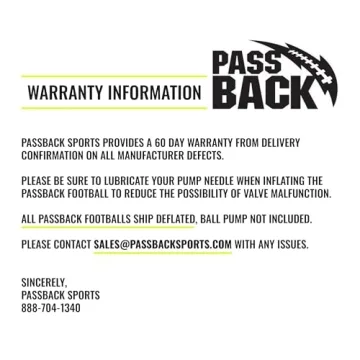 Passback Official Composite Football, Ages 14+, High School Training Football, (Ships Deflated)