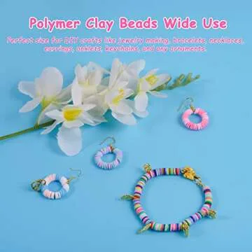 7200 PCS Clay Beads Bracelet Making Kits - 24 Colors Clay Beads Kit with Clear Sting and Smile Face Bead and Tools Flat Round Polymer Clay Beads for Boys Girls with (6mm)