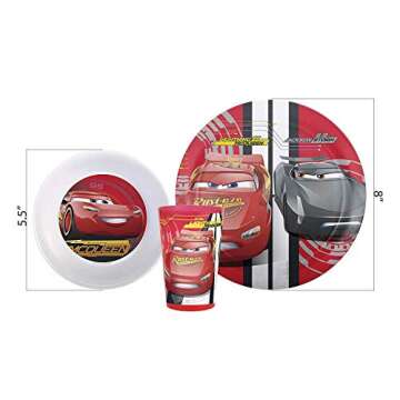 Disney Cars 3 Dinnerware Set - 3 Piece Kids Tableware