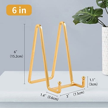 Gold Iron Easel Display Stand for Photos and Plates