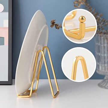 Gold Iron Easel Display Stand for Photos and Plates